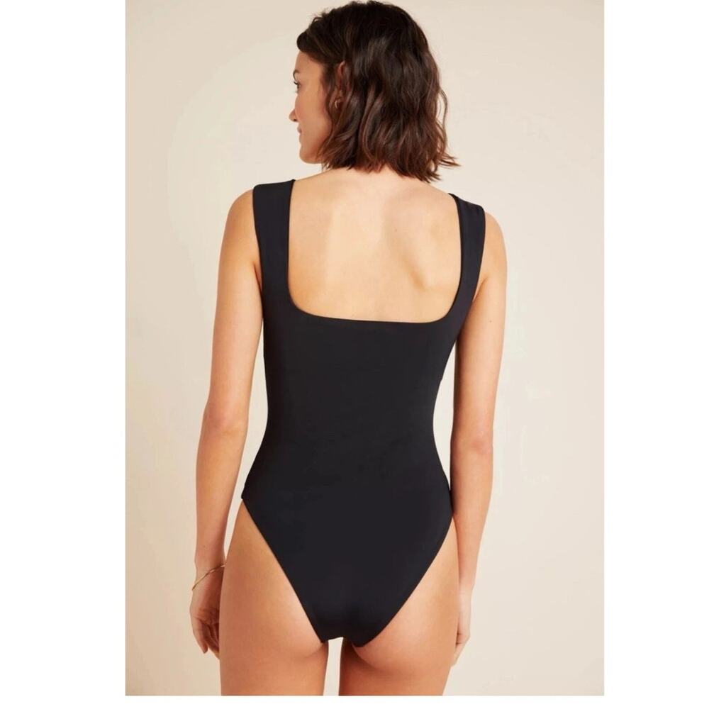 Mara Hoffman Persephone Mom Modest Minimalist One Piece Swimsuit Black XS - Picture 3 of 12